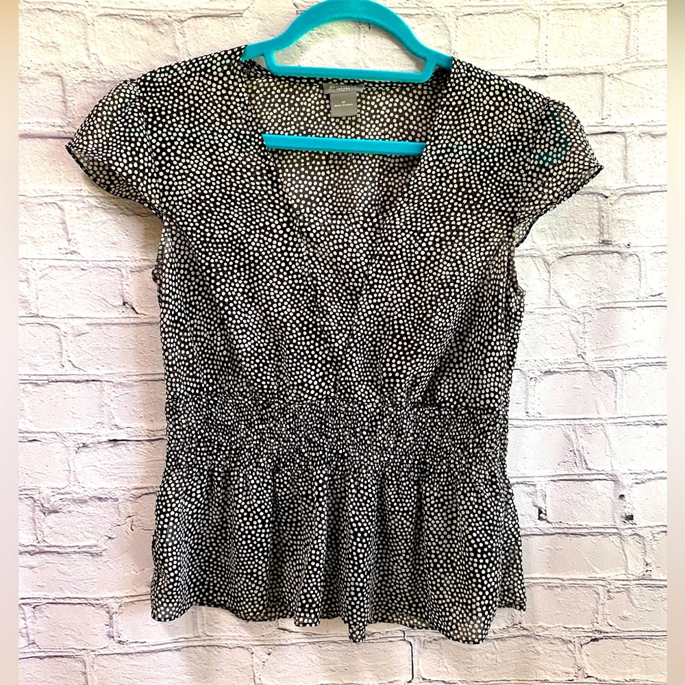 Ann Taylor Slightly Sheer Peplum Blouse, size 2P